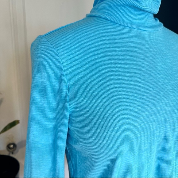 NWT GAP Essential Rib Turtleneck T-Shirt blue SMALL - Picture 5 of 12